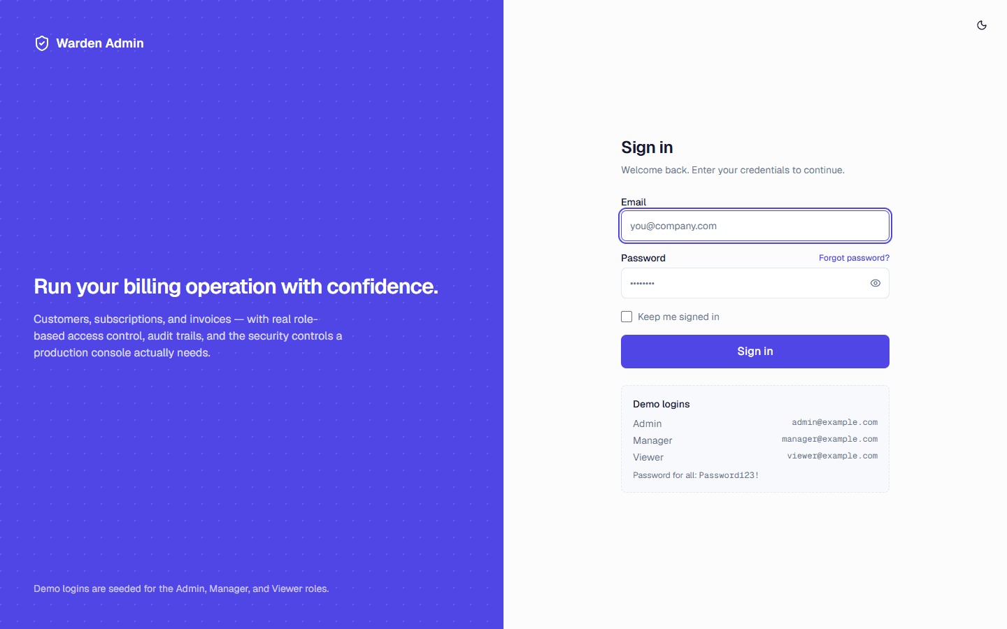 Warden Admin Panel screenshot 1 of 6